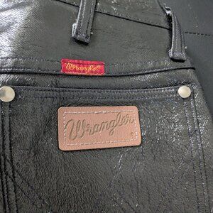 Vintage Wrangler 14MWZYB Faux-Leather Jeans.